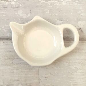 Tea Time! Porcelain Teapot Spoon Rest Holder Teacup Party Plate